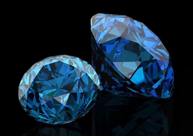 Imagem em destaque da pedra preciosa hope diamond, que possui tons em azul